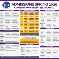 Admissions Open for Spring-2025 at CUI Vehari  class=